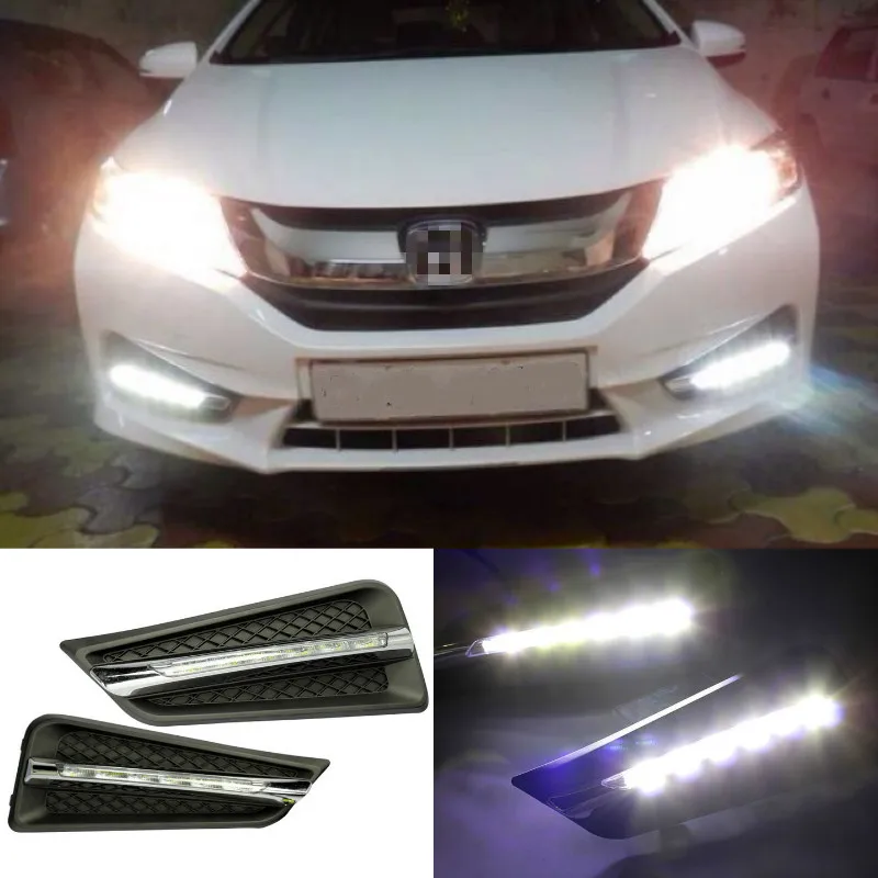 

For Honda City 2015 2016 No-error Daytime Running Light LED DRL Fog Lamp Driving Lamp Car Styling