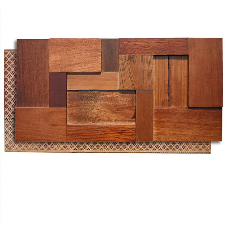 

2022 High End Decorative Materials 3D Real Wood Wall Art Size 30x60cm Brwon Acustic Panel Wood For Home/Office Cladding Decor