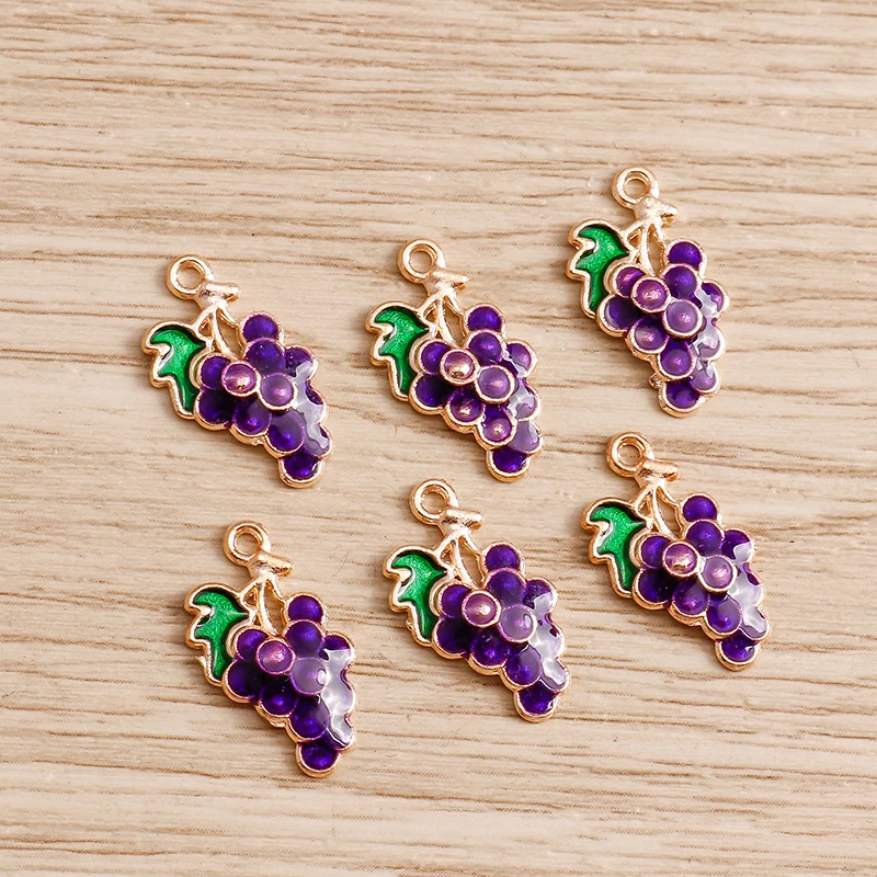 10 teile/los Emaille Charms für Ohrringe Anhänger Halsketten Obst Erdbeere Ananas Banane Orange Charms Handgemachte Schmuck Machen – Detail 30