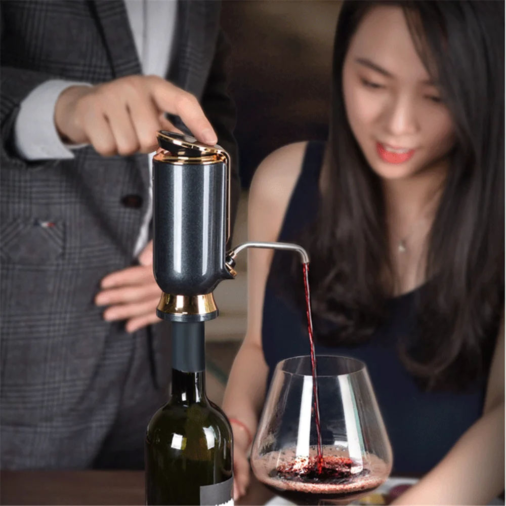 USB Charge Electric Whiskey Decanter 10 Days Vacuum Fresh-keeping Wine Pourer Wine Pouring Tools Auto Quick Red Wine Aerator