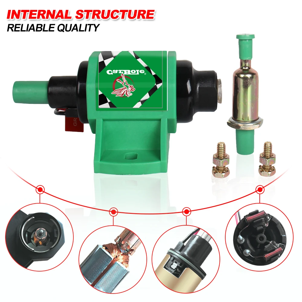 Uniwersalna 12V 1-2A Inline Micro elektryczna pompa paliwa Diesel benzyna przepływ 35GPH 4-7 PSI niskie ciśnienie