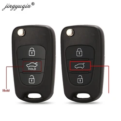 jingyuqin 3BTN Remote Car Key Shell For Kia Sportage K2 K5 Hyundai Ix35 IX30 Accent IX20 Flip Folding Remote Key Case Fob TOY40