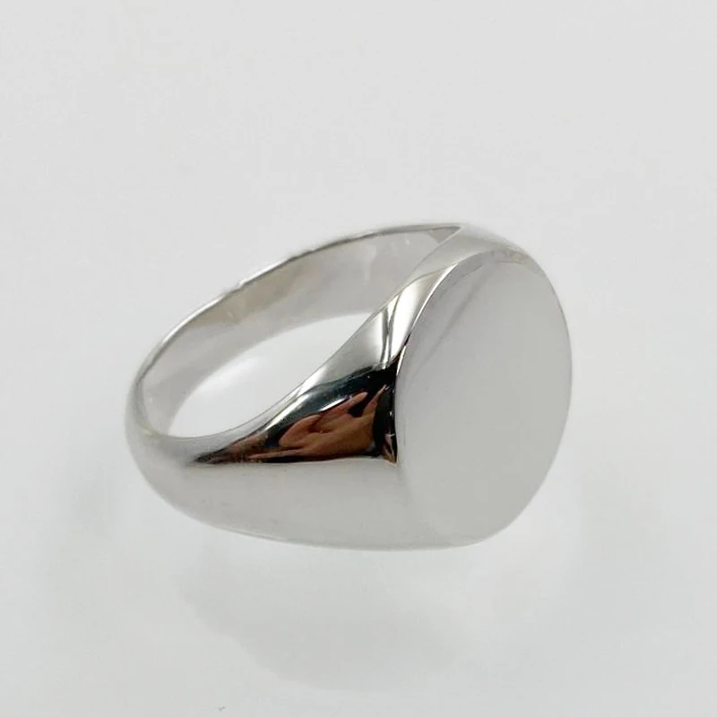 Customize Solid  925 Sterling Silver Signet Rings Mens Wedding Band DIY Engrave Anniversary Jewelry for VIP Link