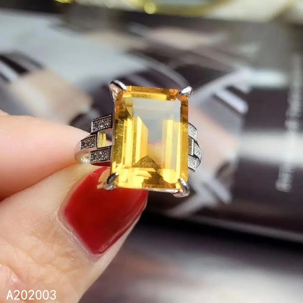 

KJJEAXCMY fine jewelry 925 sterling silver gem Citrine gemstone new Female Lady girl woman crystal ring popular hot selling