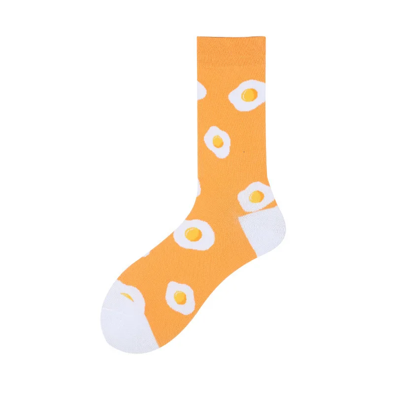 1 paire de chaussettes en coton pour hommes, chaussettes d'équipage amusantes, fruits, banane, ananas, brocoli, nouveauté, cadeau pour automne et hiver