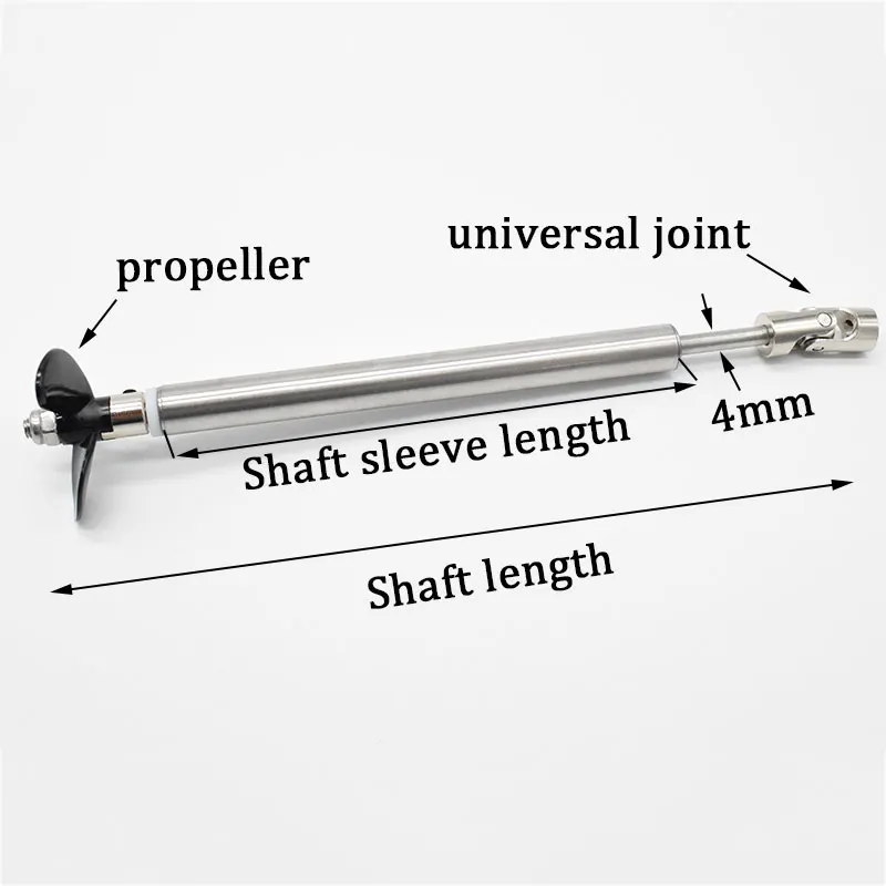 Rc Boat Drive Shaft Kit 4mm Stainless Steel Transmission Shaft + Universal Joint + Propeller Fits For DIY Rc Model Boat