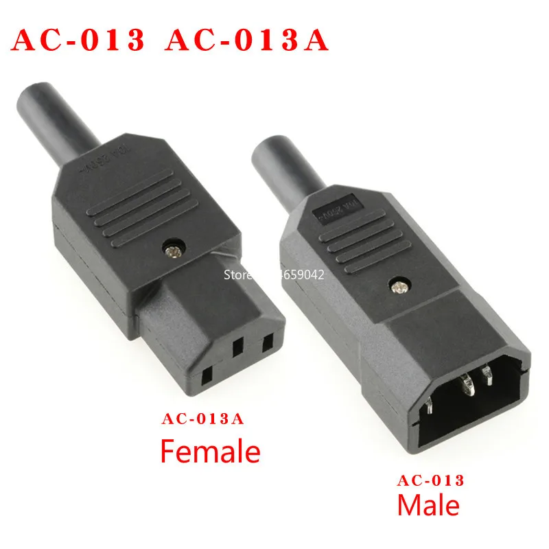 

2sets DIY 10A 250V Black IEC C13 C14 Female Male Plug Rewirable Power Connector 3 Pin AC Socket