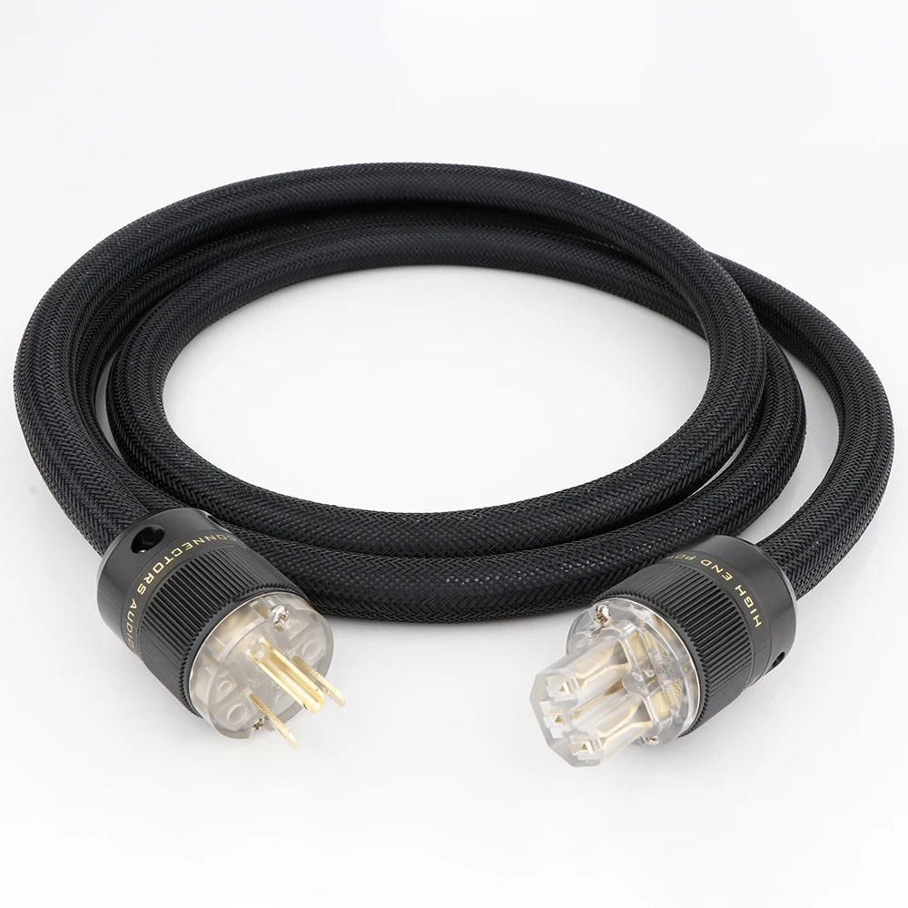 HiFi Audio Stromkabel 6N OFC Kupfer EU/US/AU Netzkabel Doppelschild Anschluss Filterure Verstärker Stromkabel für CD – Detail 2