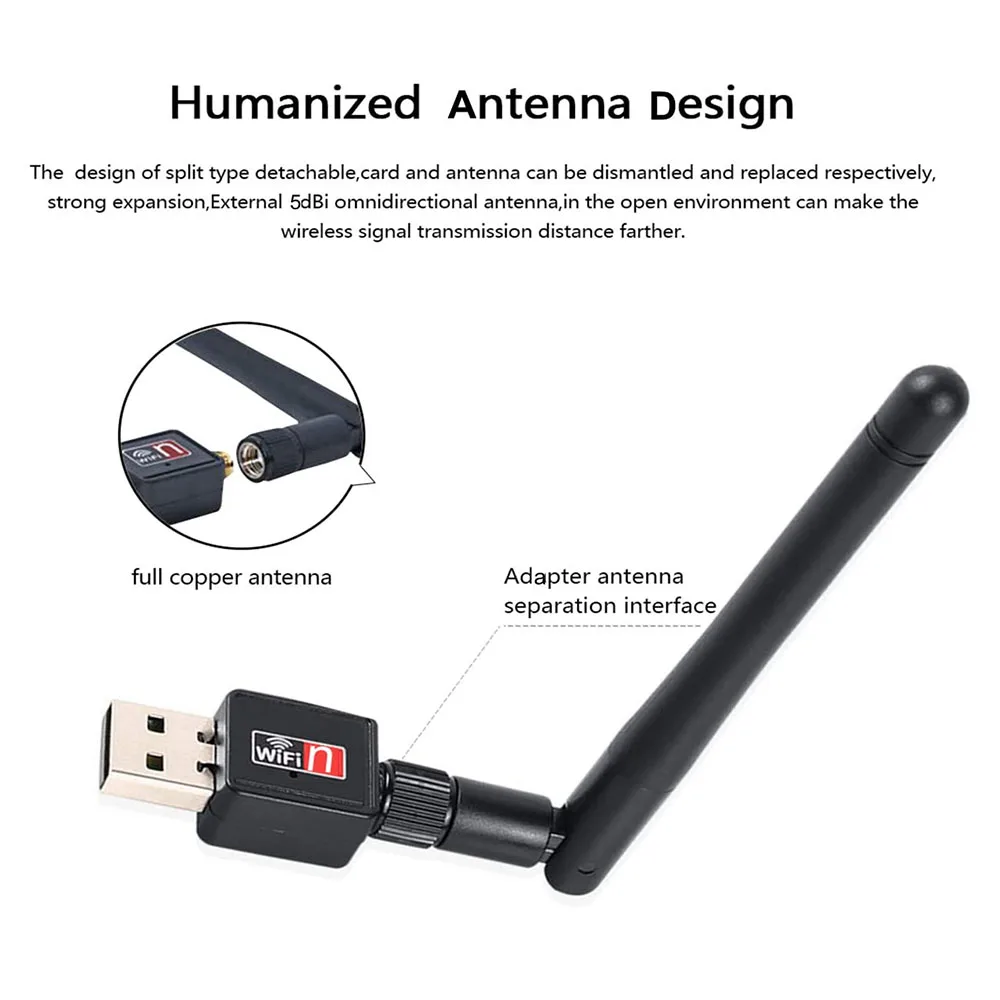 Mini USB Wi-Fi Adapter Chipset RTL8188 wifi adapter For PC Antenna Ethernet WiFi Dongle 2.4G Network Card WiFi Receiver