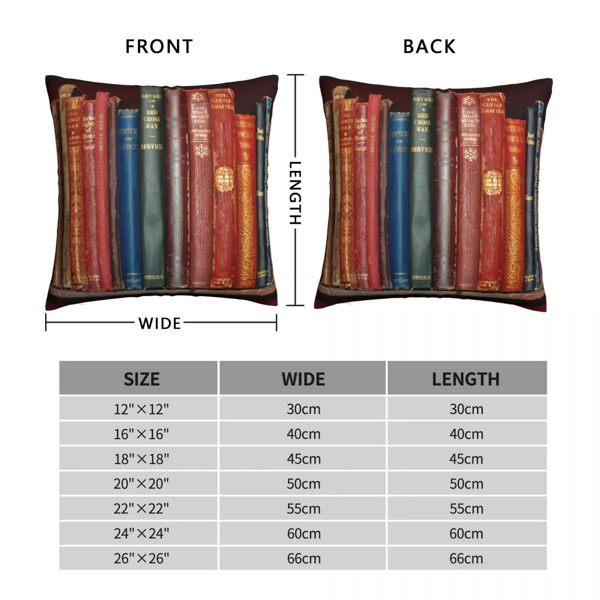 Mini Library Of Classic Books Square Pillowcase Polyester Linen Velvet Creative Zip Decor Pillow Case Sofa Cushion Cover