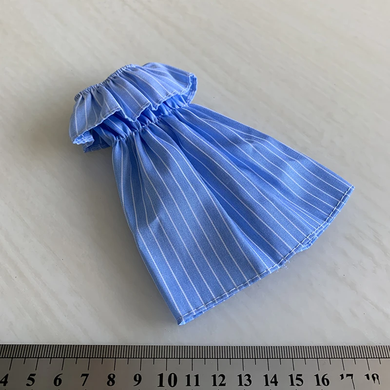 1/6 Scale Blue Striped Strapless Dress Model for 12''Body DIY Accessories