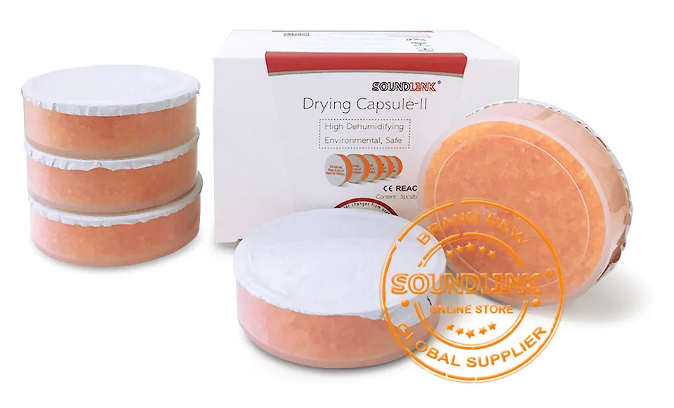 Soundlink-Hörgeräte, Trocknungskapsel, Trockenmittel, Luftentfeuchter für Körperhilfen, HdO, IEC, CIC, cochleare Implantate, IEM-Kopfhörer – Detail 1