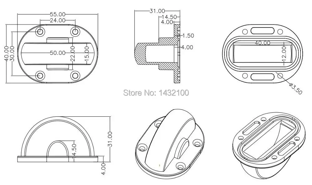 5x180degree oval Led lens for CREE XP |Federal 5050|Seoul MJT4040 LEDs(HX-CTD-FD)