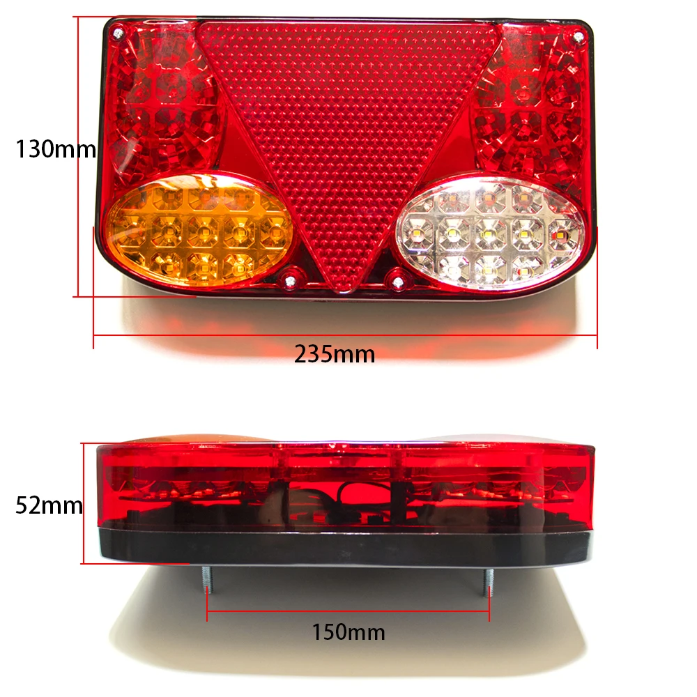 2PCS 12V LED Car Truck Tail Light Taillight Rear Stop Brake Light Turn Signal Lamp Indicator for Van Lorry Trailer Caravan