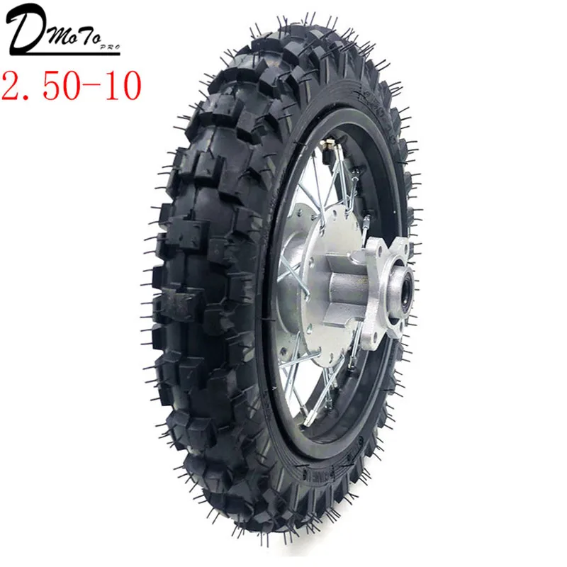 2.50 - 10inch Rear Tyres Steel Rims Drum Brake Wheels Rims Hub CRF50  Kayo Chinese Dirt Pit Bike motorcycle Mini Bike