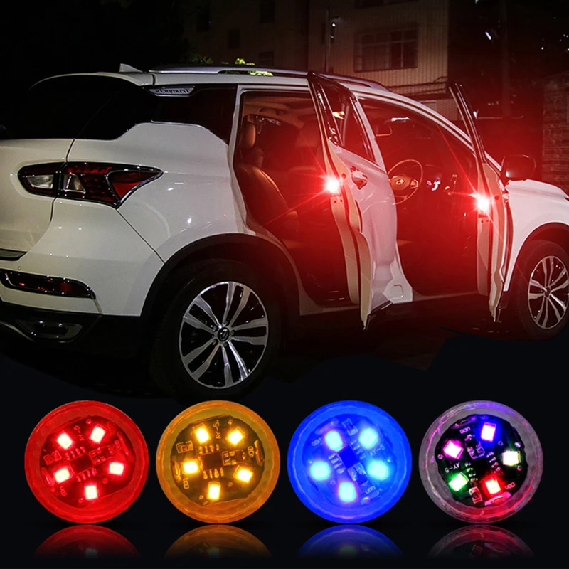 

2x Universal LED Car Opening Door Safety Warning Anti-collision Lights Magnetic Sensor Strobe Flashing Alarm Lights Parking Lamp