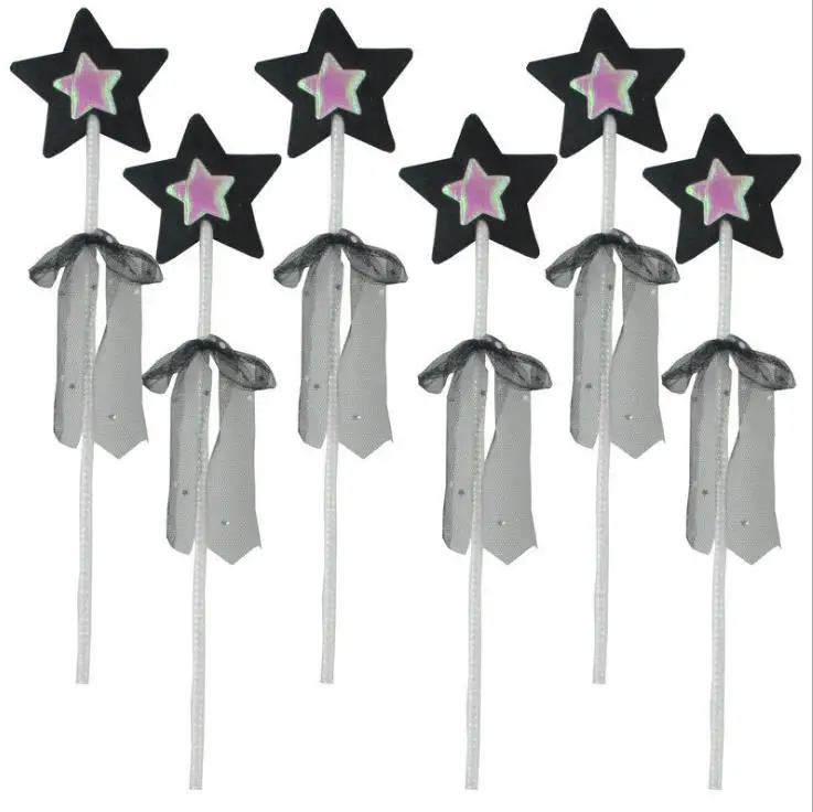 

Party Black Stars Fairy Wand Witch Scepter favors Holiday Festives Halloween Christmas Performance Props 50pcs/lot