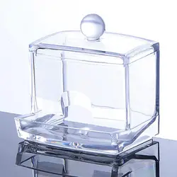 Cotton Swab Storage Box Makeup Desktop Clear Transparent Lidded Q-tip Organizer Holding Organizers Cosmetic Holders