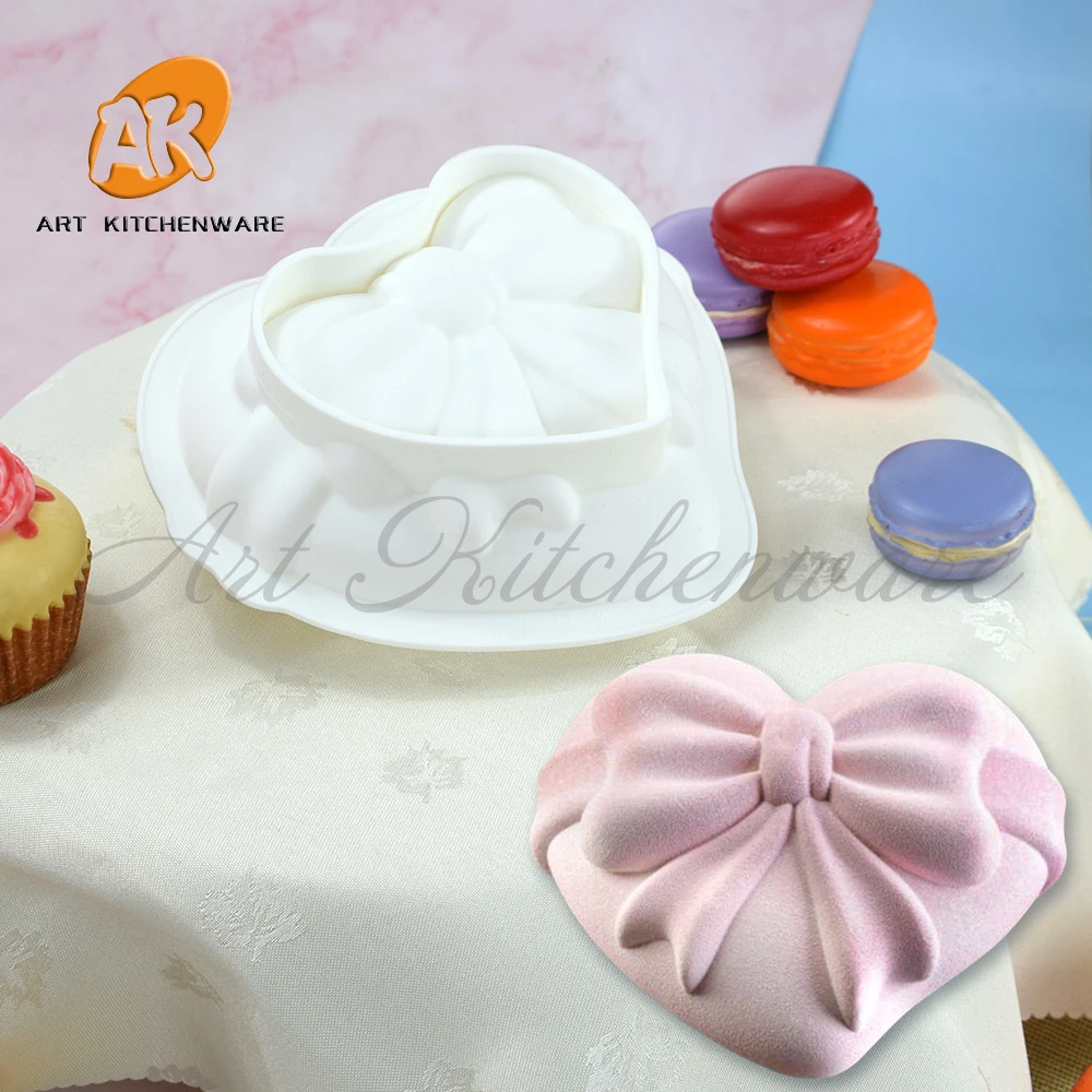 Węzeł wzór serca silikonowe formy do musu DIY dekoracje czekolada Sugarcraft glina polimerowa rzemiosło 3D formy narzędzia kuchenne — zdjęcie 5