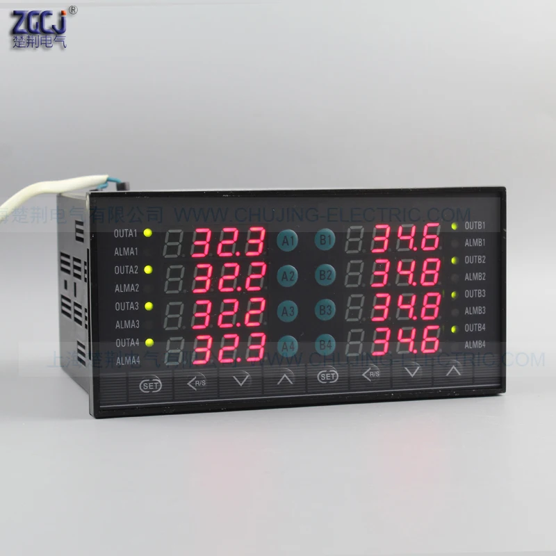 Multifuncion 8 ways temperature controller measure multi points 8 channels digital thermostat can connect with 8 sensors