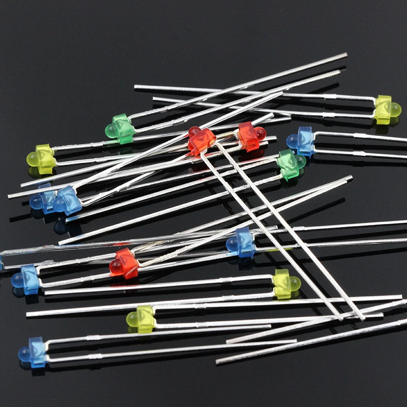 1000PCS 1.8MM Round Red Green Yellow BLUE Colloid With Colored Indicator Beads DIP LED LONG Feet