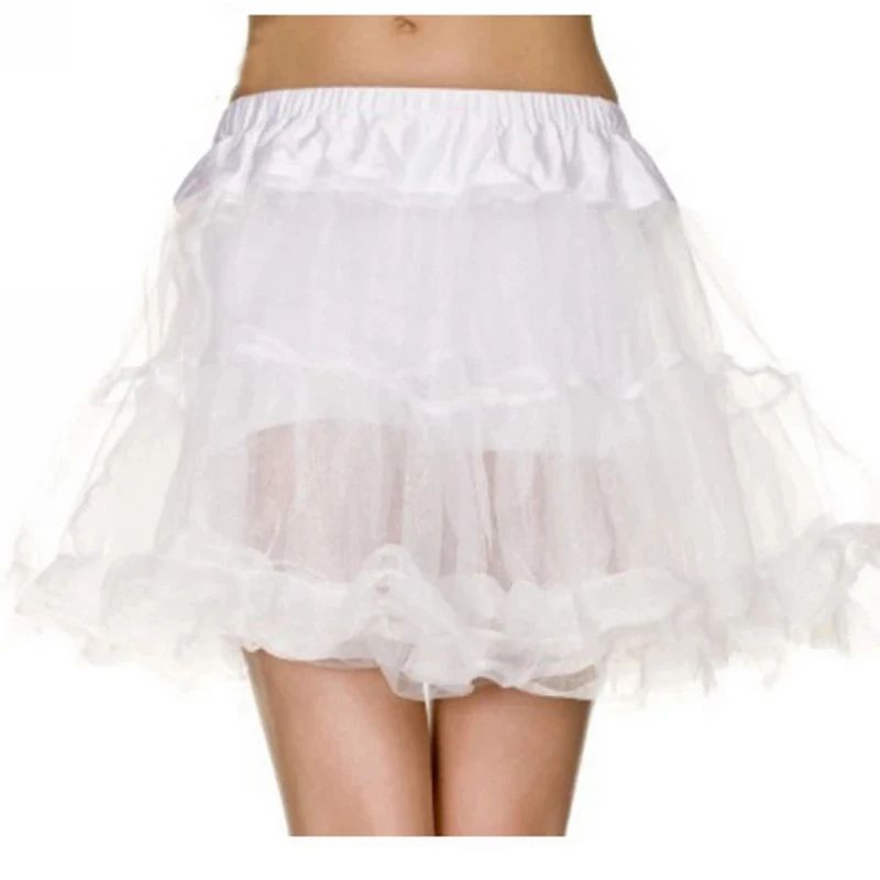 Anágua curta com babados feminina, Branco, Preto, Fofo, Bolha, Sexy, Saias Tutu de Tule, Inchado, Meio escorregadela, Crinolina de baile, Underskirt