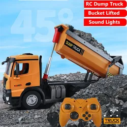 2.4G 4WD RC Dump Truck Engineering Series Load Dump Truck Dirt Car Bucket Auto Lifting Sond LED Light Effect Boy RC Toy Gift Kid