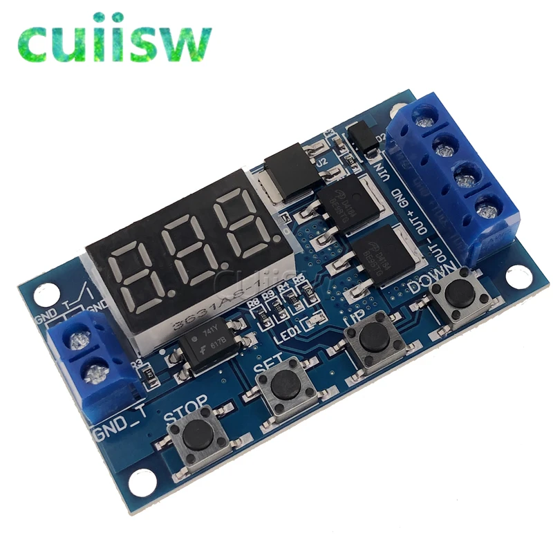 DC 12V 24V Dual MOS LED Digital Time Delay Relay Trigger Cycle Timer Delay Switch Circuit Board Timing Control Module DIY