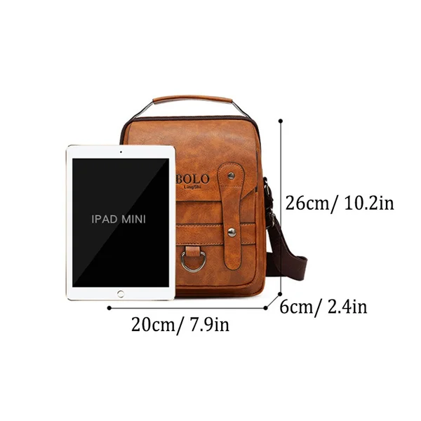 Men Business Vintage Soft PU Single Shoulder Messenger Bag for Work High Quality