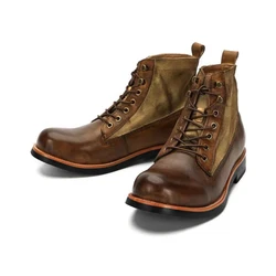 Sapato locomotivo retrô masculino, bota curta, Old American, casual, outono, inverno, EUR 38-48