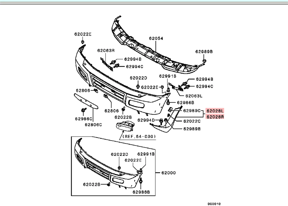 Front Bumper Wrap Angle PlasticWrap Angle Fender For Mitsubishi Montero Pajero V63W V73W V77W MR520207 MR520208 MR612083MR612086