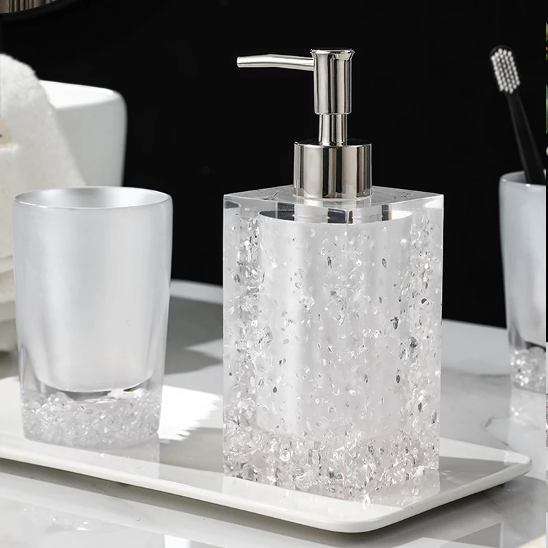 Crystal Bathroom Supplies Lotion Bottle Creative Shower Gel Bottle Simple Press Empty Bottle Soap Dispenser Hotel Sub-bottling