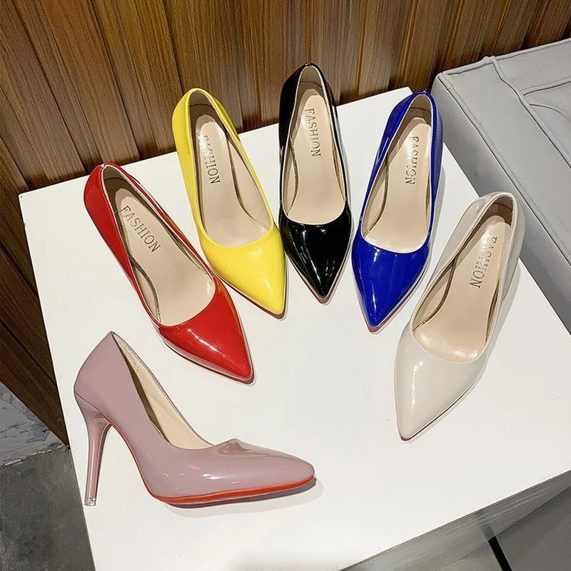 Women Shoes Red High Heels Sexy Pointed Toe 12cm Pumps Wedding Dress Shoes Nude Black Color Red Rubber Bottom High Heels