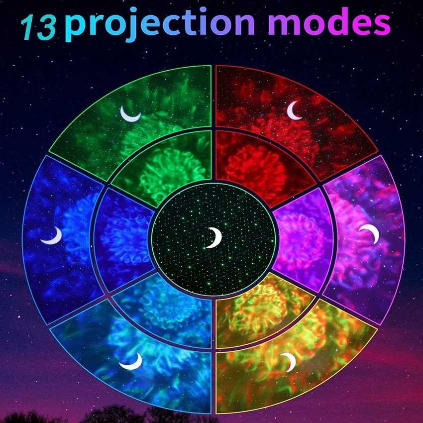 Dropshipping lua estrelada e estrelas wifi céu bebê estrela lua led inteligente luz da noite projetor