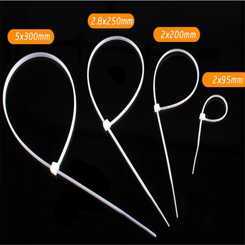 

Pure Nylon Cable Ties White Strapping Cable Ties Strong Self-locking Nylon Cable Ties