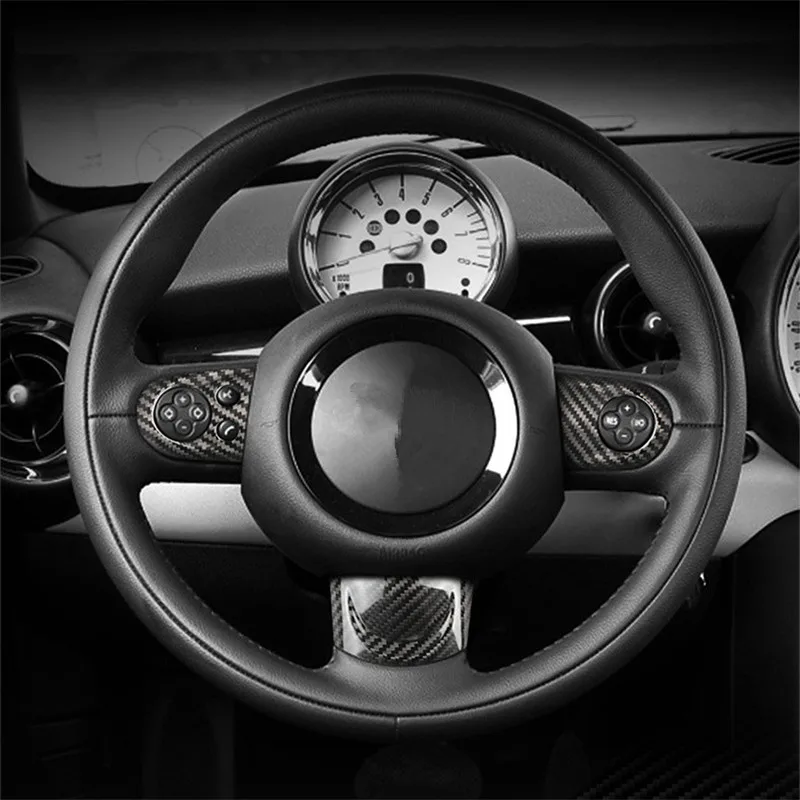 Carbon Fiber Steering Wheel Cover Interior Steering Wheel Frame Trim For Mini Cooper R55 R56 R57 R58 R59 R60 R61 Clubman Country