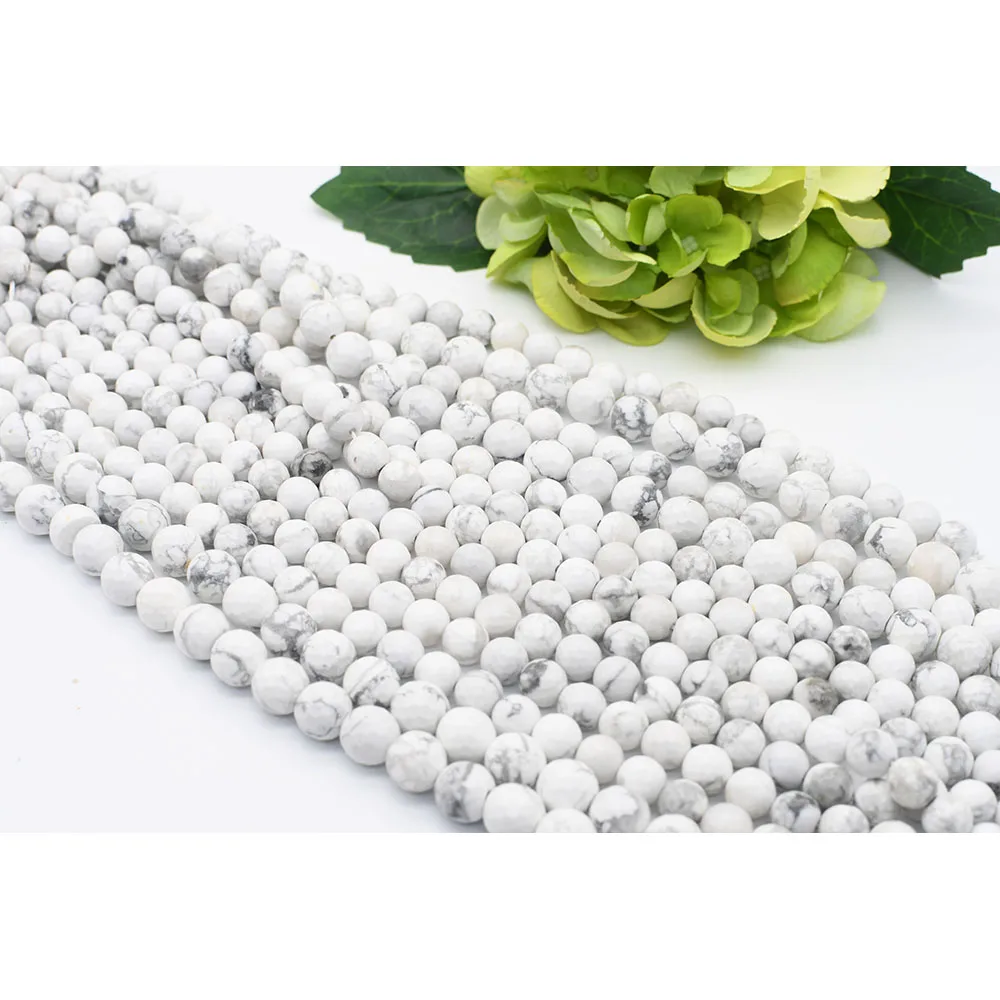 

Круглые бусины из натурального камня Howlite, 6-12 мм, для изготовления браслетов, ожерелий, ювелирных изделий «сделай сам», нитка 15 дюймов