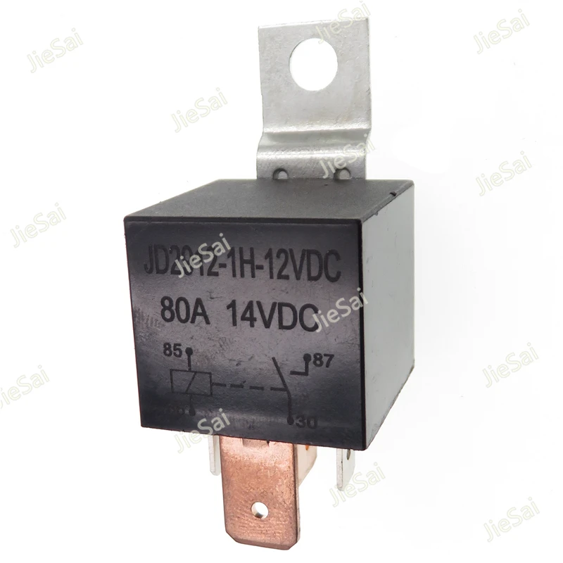 1pcs DC 80A Large Current Automotive Relay JD2912-1H-12VDC 4Pin Normally Open Car Relay With Iron Mounting Hole