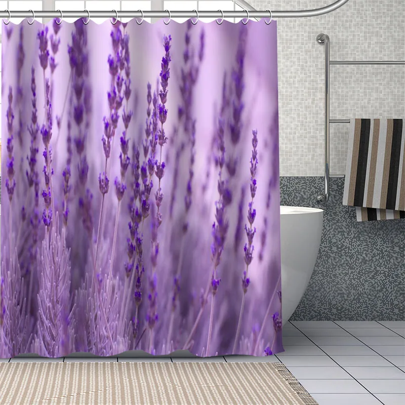 

Lavender Shower Curtains Waterproof Fabric Bathroom Decoration Supply Washable Shower Curtain With Bath And Shower