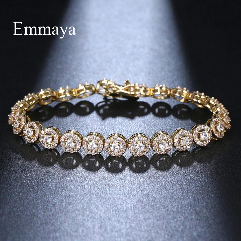 EMMAYA Season Arrival Dazzling Jewelry Three Colors Choice Round-shape Cubic Zircon Exquisite Bracelet For Female In Party