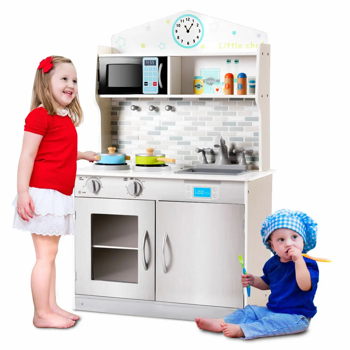 Pretend Cooking Playset Indoor Play Game Equipment Kid Toys Cookware Kitchen