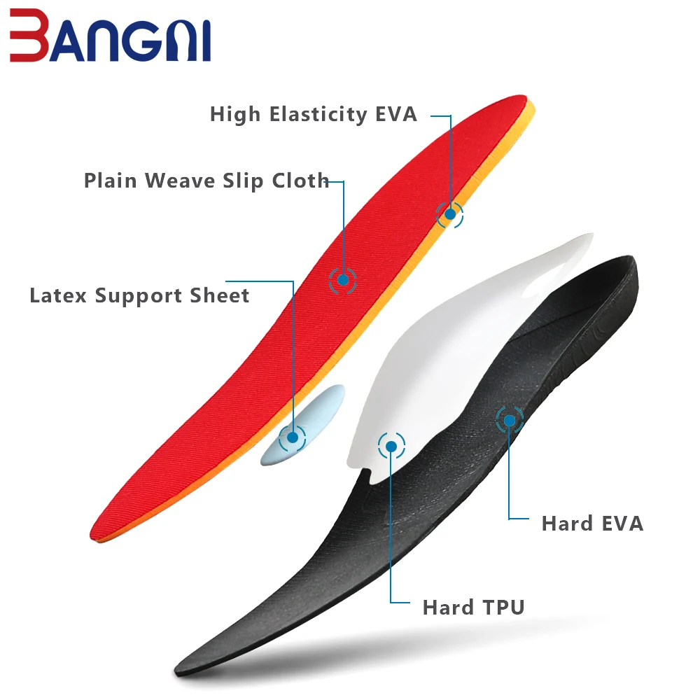 Bangnisole Orthotic Insoles Arch Support Shoes Insert Mild Flat Feet Orthopedic Insoles Men Woman Heel Pain Plantar Fasciitis