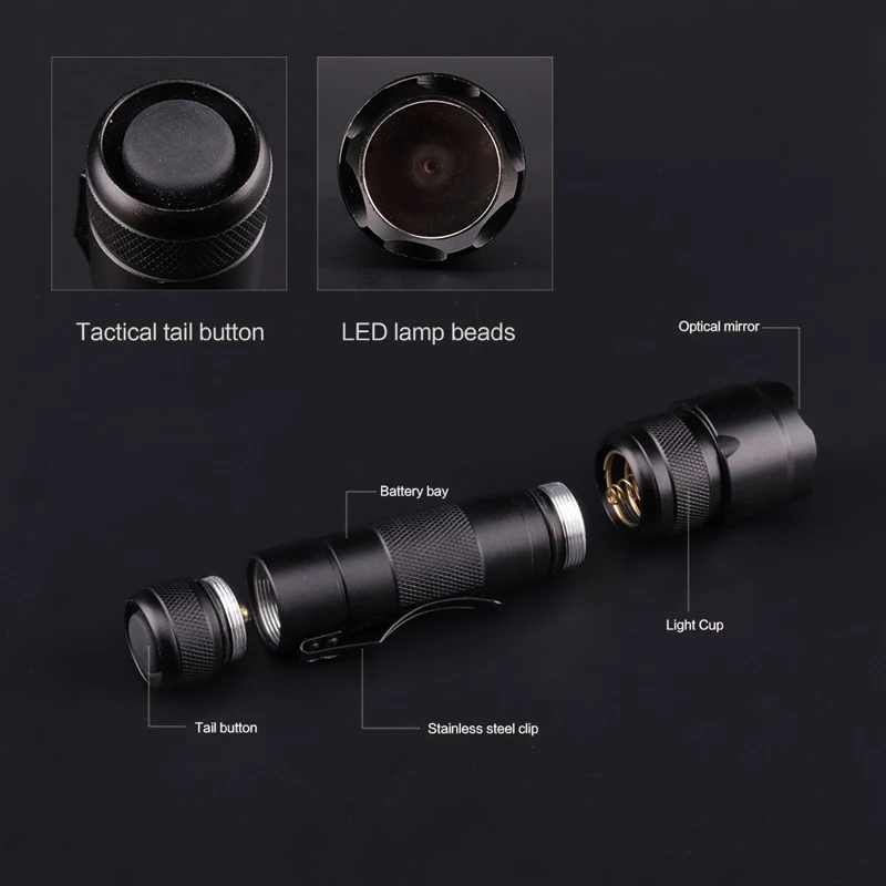 502B LED Flashlight Torch Hunting Bright Red/Green/White Color Light+18650 Rechargeable Battery+Charger