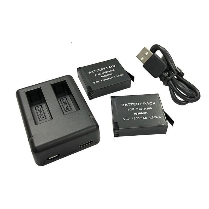 

3.8V IS360XB ONE X Replacement Battery and Dual Slot Charger for Insta360 ONE X1 Action Camera