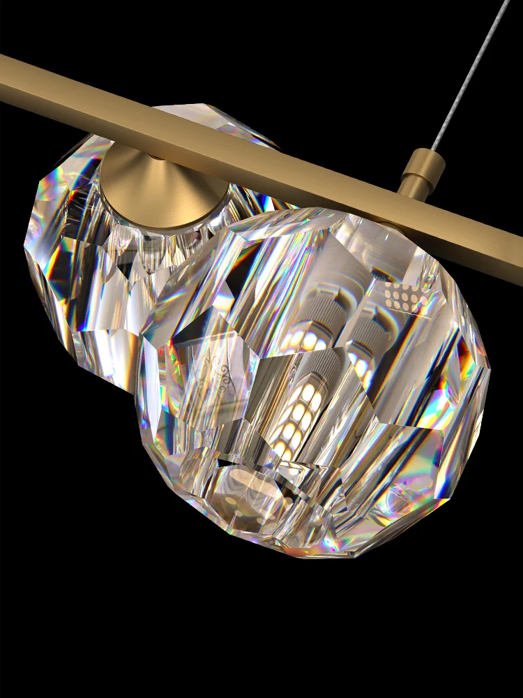 Nordic Gold Koperen Kroonluchters Luxe Kristal Lampenkap Verlichting Voor Eetkamer Mall Doek Winkel Opknoping Lamp Versieren 3 Kleur