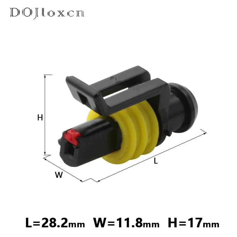 1/5/10/20/50/Sets 1 Pin Auto Sealed Male Female Connector  AMP Wiring Plug High Quality Socket 282079-1 282103-1 DJ7011-1.5-21