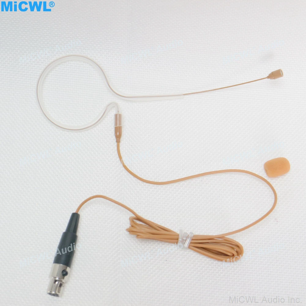 Tan Kleur Hoofd Enkele Haak Headset HeadMic Microfoon Voor Audio Technica Sennheiser G1 G2 G3 G4 Shure Draadloos Lichaamssysteem Bruin