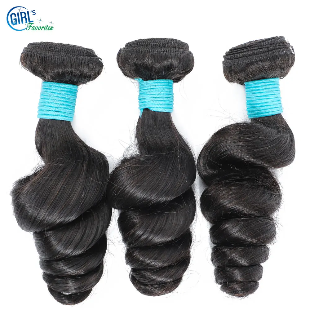 Peruvian Human Hair Bundles Loose Wave Bundles 9a Hair Bundles 1/3/4 Bundle Deals Human Hair 100% Natural Color Hair Bundle