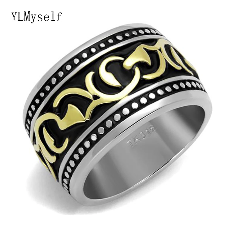 

2 Tone ring for men Stainless Steel Jewellery Stable quality male Jewelry man accessories Finger Rings