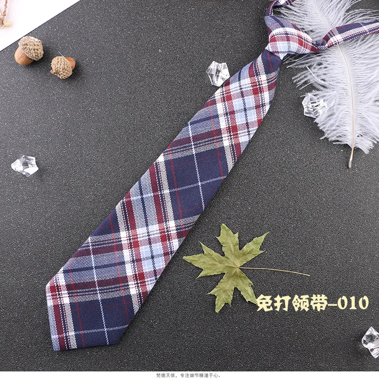 Women Plaid JK Ties Japanese Style Neck Tie for Jk Uniform Cute Necktie Suits Gravatas Sweet Simple Lazy Person Student Tie